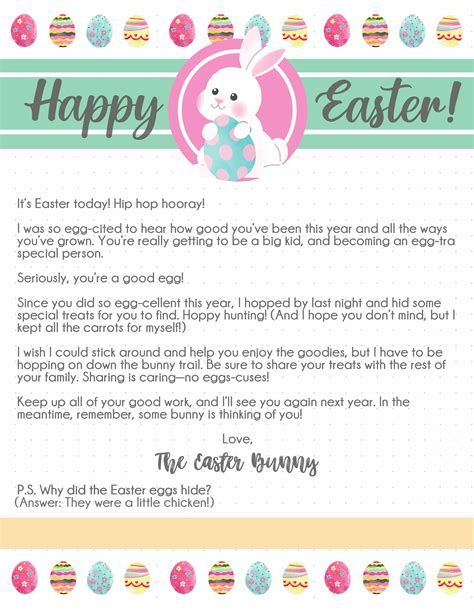 Letter From Easter Bunny Printable